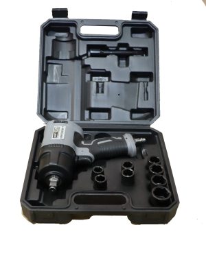 KraftWell KRW1500IW-T Гайковерт пневматический ударный 1/2" с комплектом ударных головок, 1500 Нм