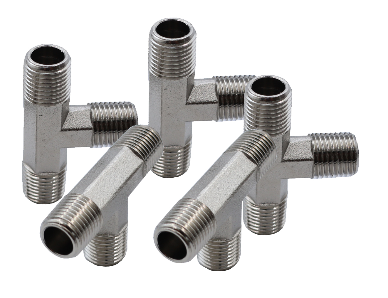 KraftWell KRW-TT14M3-5 Тройник резьбовой Т-образный M1/4" - M1/4" - M1/4", 5 шт KraftWell KRW-TT14M3-5 Тройник резьбовой Т-образный M1/4" - M1/4" - M1/4", 5 шт