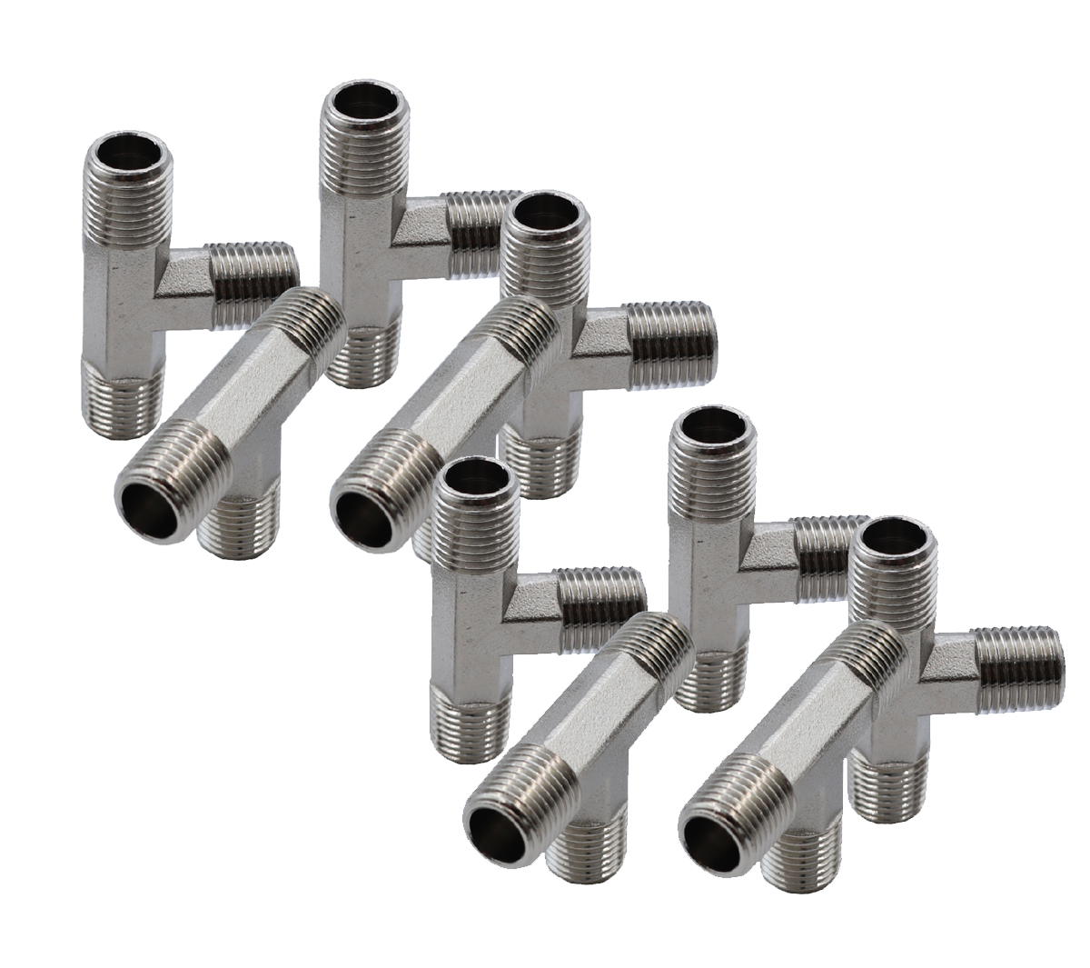 KraftWell KRW-TT14M3-10 Тройник резьбовой Т-образный M1/4" - M1/4" - M1/4", 10 шт KraftWell KRW-TT14M3-10 Тройник резьбовой Т-образный M1/4" - M1/4" - M1/4", 10 шт