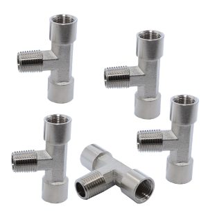 KraftWell KRW-TT14FMF-5 Тройник резьбовой Т-образный F1/4" - M1/4" - F1/4", 5 шт