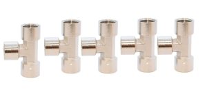 KraftWell KRW-TT12F3-5 Тройник резьбовой Т-образный F1/2" - F1/2" - F1/2", 5 шт