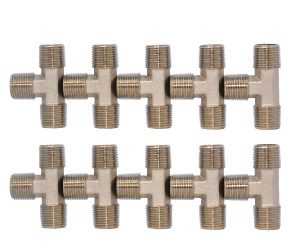 KraftWell KRW-TT12M3-10 Тройник резьбовой Т-образный M1/2" - M1/2" - M1/2", 10 шт