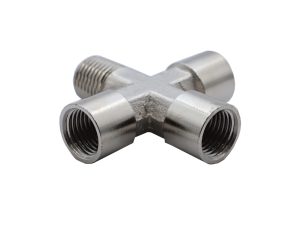 KraftWell KRW-TC14F3M Переходник "крест" 3*F1/4" - M1/4", 1 шт