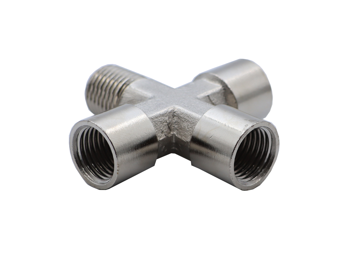 KraftWell KRW-TC14F3M Переходник "крест" 3*F1/4" - M1/4", 1 шт KraftWell KRW-TC14F3M Переходник "крест" 3*F1/4" - M1/4", 1 шт