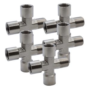 KraftWell KRW-TC14F3M-5 Переходник "крест" 3*F1/4" - M1/4", 5 шт
