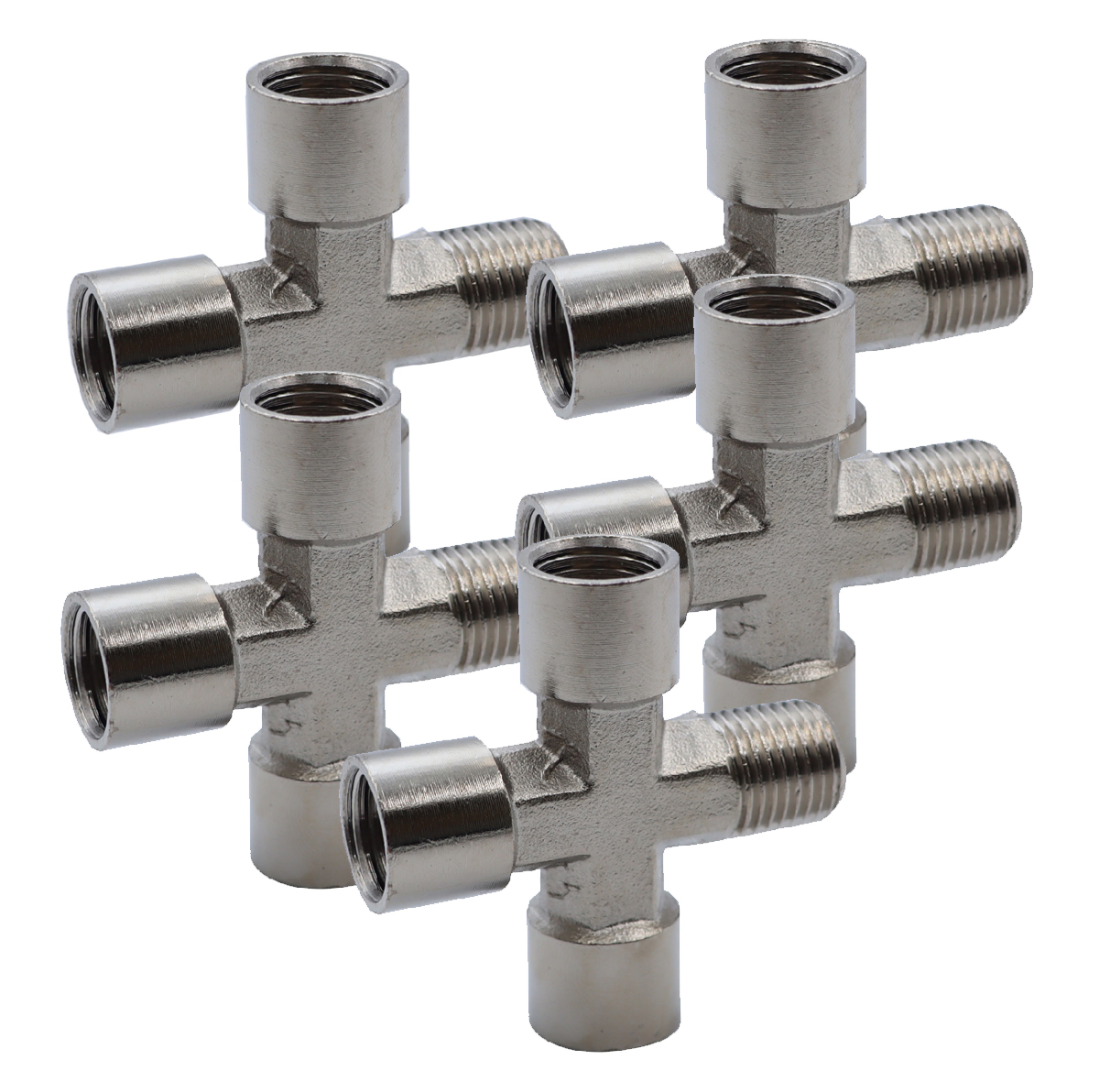 KraftWell KRW-TC14F3M-5 Переходник "крест" 3*F1/4" - M1/4", 5 шт KraftWell KRW-TC14F3M-5 Переходник "крест" 3*F1/4" - M1/4", 5 шт