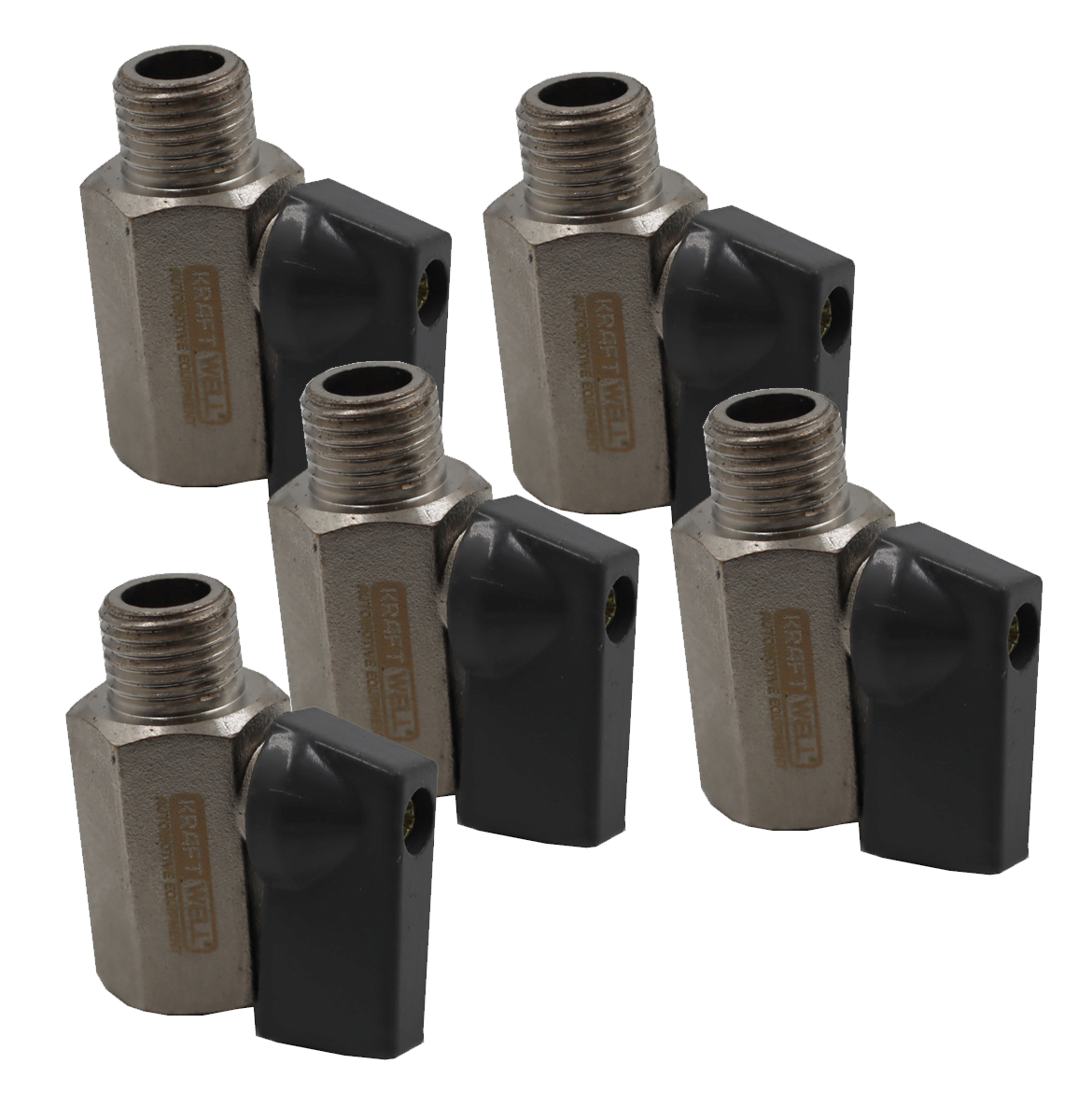 KraftWell KRW-BV14MF-5 Вентиль шаровый M1/4" - F1/4", 5 шт KraftWell KRW-BV14MF-5 Вентиль шаровый M1/4" - F1/4", 5 шт