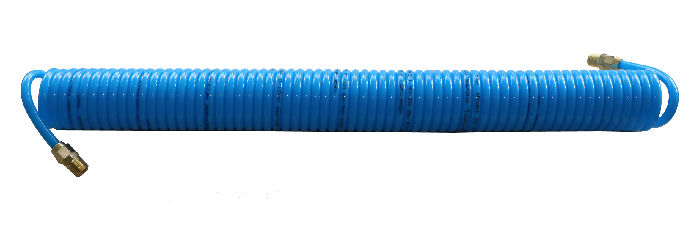 KraftWell KRW-HC050810M14 Шланг воздушный полиуретановый, спиральный 5х8 мм, 10 м KraftWell KRW-HC050810M14 Шланг воздушный полиуретановый, спиральный 5х8 мм, 10 м