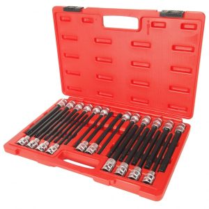 JTC-5329 Набор бит 1/2 6-ти гранных HEX H5-H12,TORX T40-T70, SPLINE M8-M10,RM8-RM14 22 пр