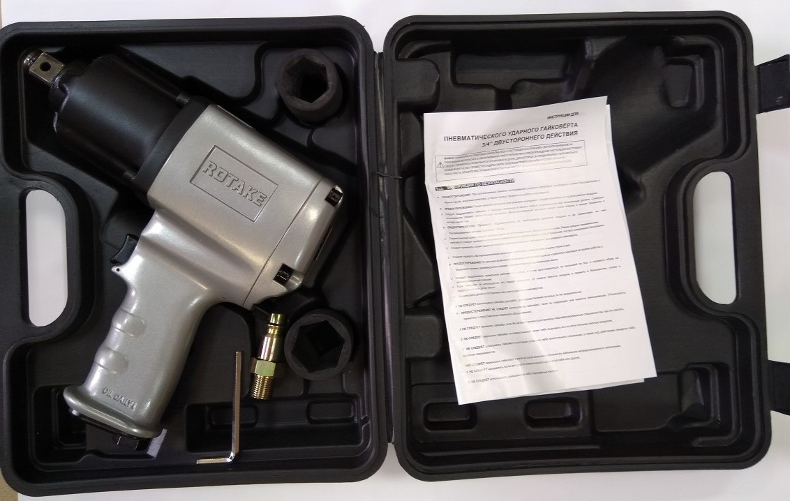 RT-5560K Пневмогайковерт 3/4", 1220Нм c набором головок RT-5560K Пневмогайковерт 3/4", 1220Нм c набором головок