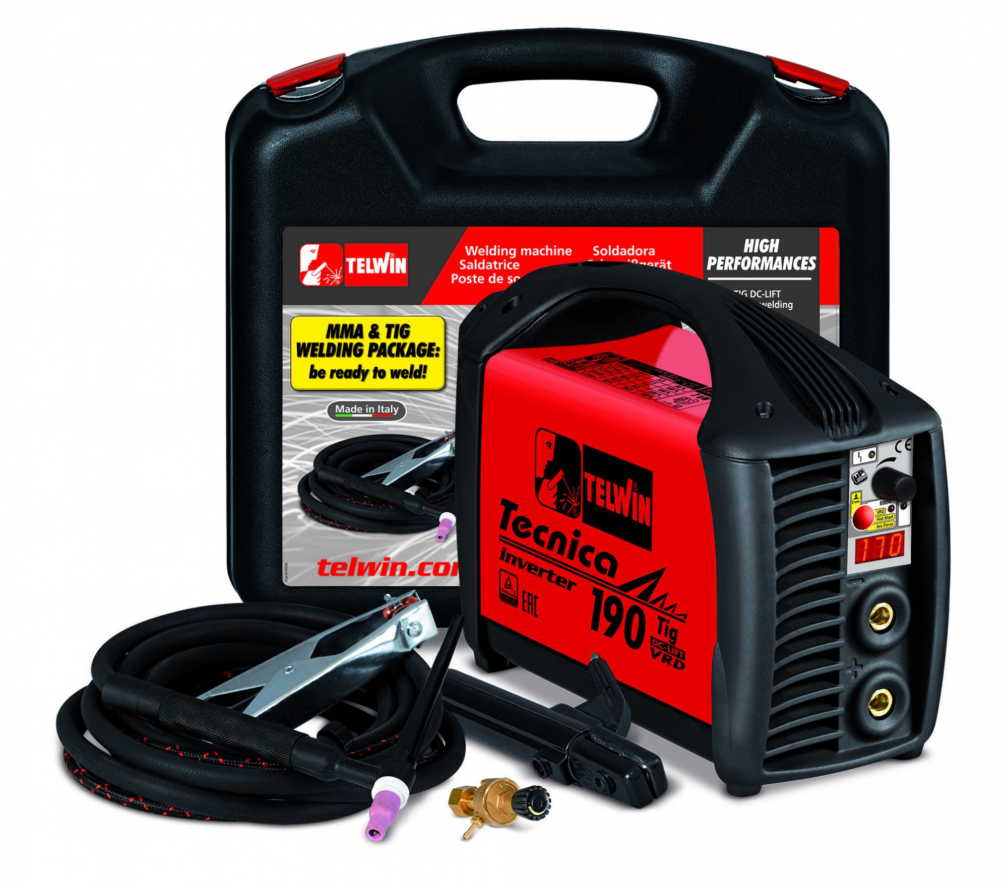 Сварочный аппарат TECNICA 190 TIG/MMA DC LIFT VRD PL.C.CASE Сварочный аппарат TECNICA 190 TIG/MMA DC LIFT VRD PL.C.CASE