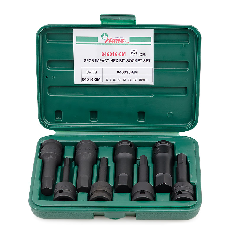Комплект ударных шестигранников 1/2" Hans, 846016-8M Комплект ударных шестигранников 1/2" Hans, 846016-8M