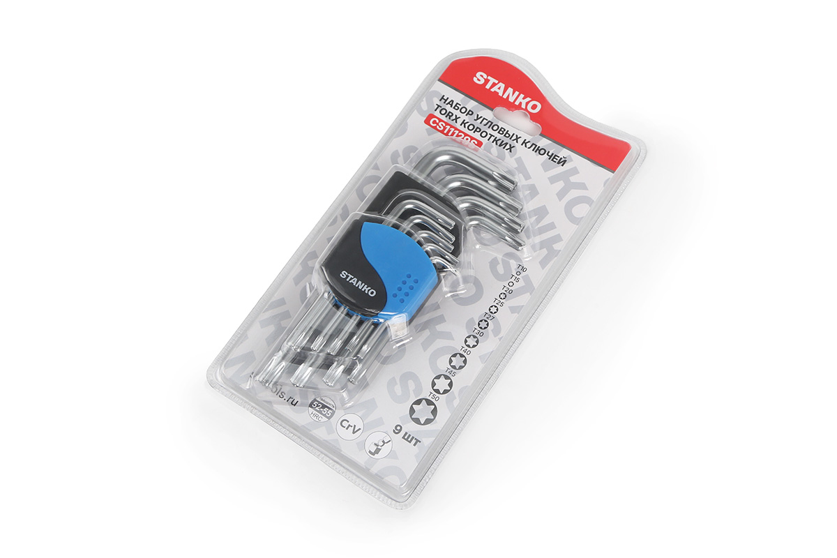 Набор угловых ключей Torx коротких 9шт. STANKO CS11129S Набор угловых ключей Torx коротких 9шт. STANKO CS11129S